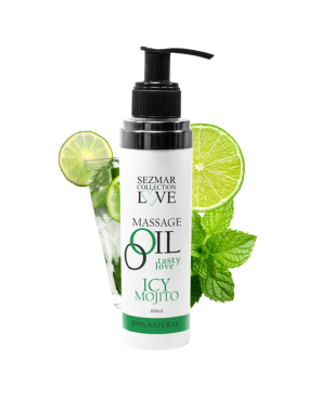 Huile de massage comestible mojito menthe 100ml 100% naturelle 