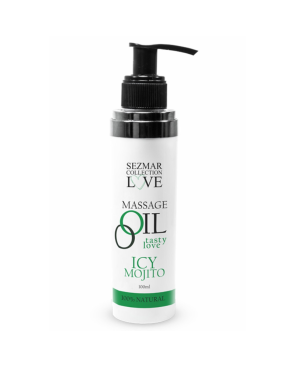 Huile de massage comestible mojito menthe 100ml 100% naturelle 