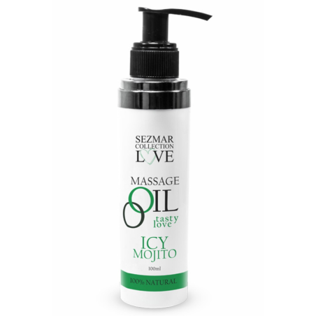 Huile de massage comestible mojito menthe 100ml 100% naturelle 