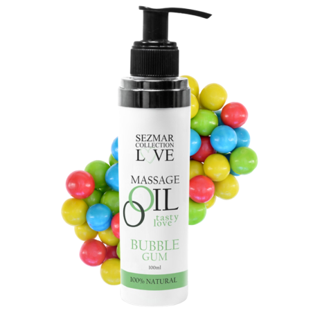 Huile de massage comestible bubble gum 100ml 100% naturelle 