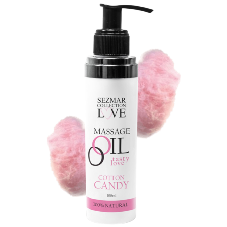Huile de massage comestible Barbe à papa 100ml 100% naturelle  