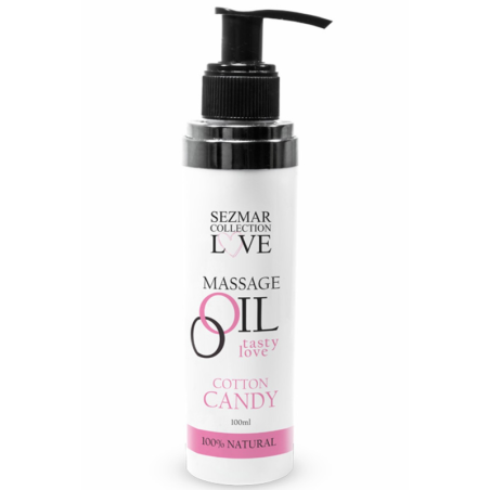 Huile de massage comestible Barbe à papa 100ml 100% naturelle  